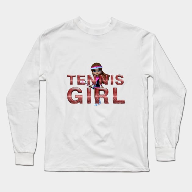 Tennis Girl Long Sleeve T-Shirt by teepossible